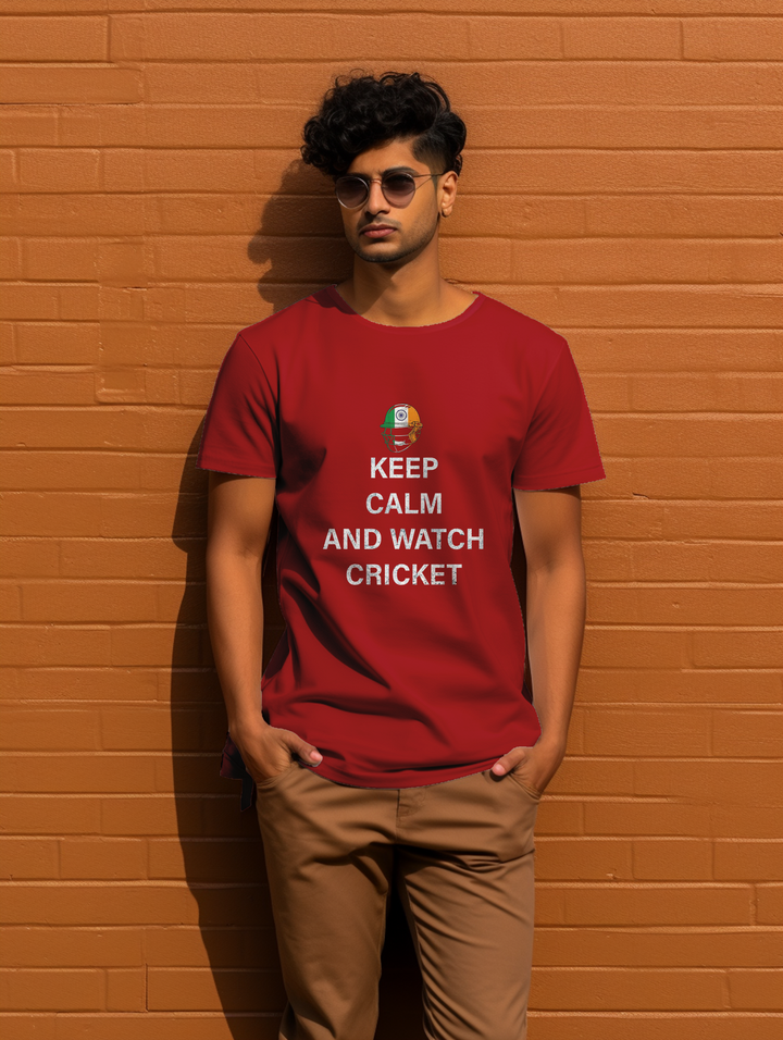 Men's Keep calm and watch cricket tee