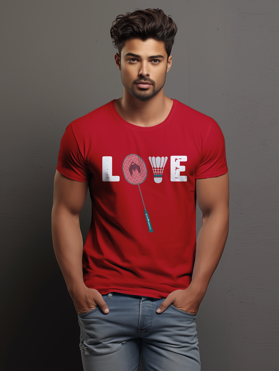 Men's Love Badminton tee