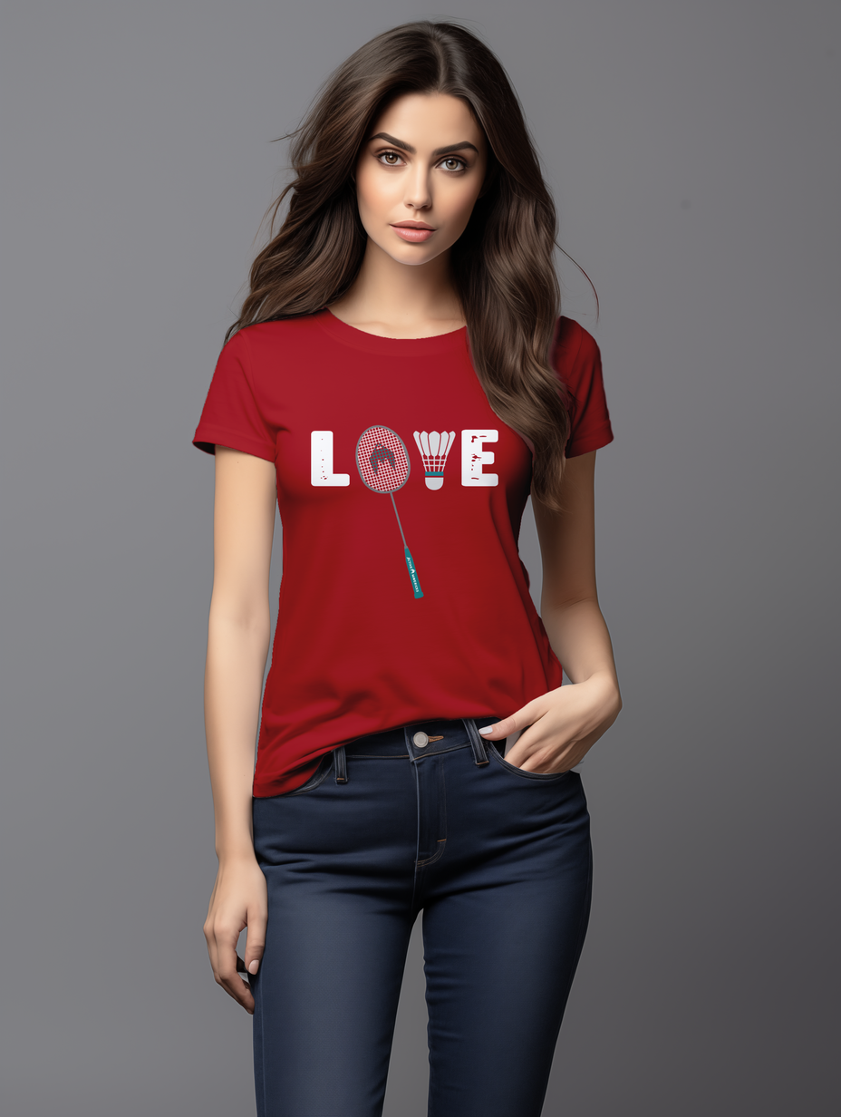 Women's Love Badminton tee