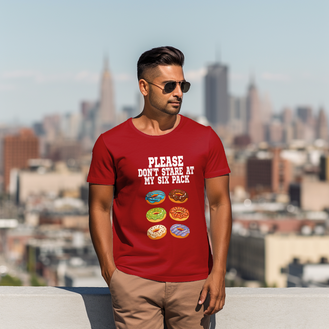 Men's Please Don't Stare at my Six Packs tee