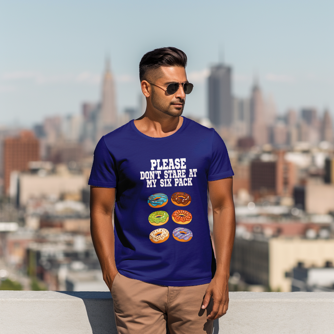 Men's Please Don't Stare at my Six Packs tee