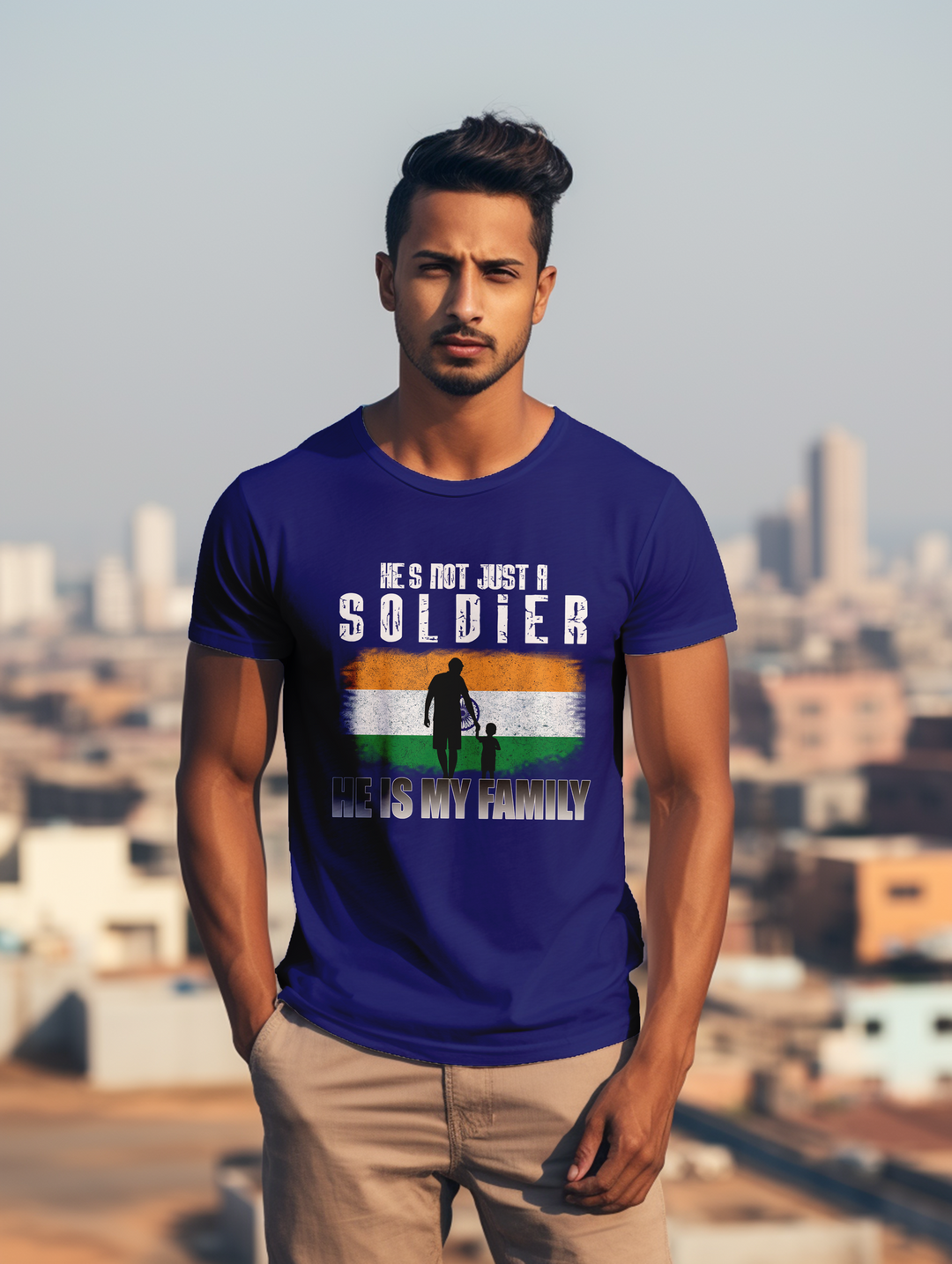 Men's He's not just a soldier he is my family tee
