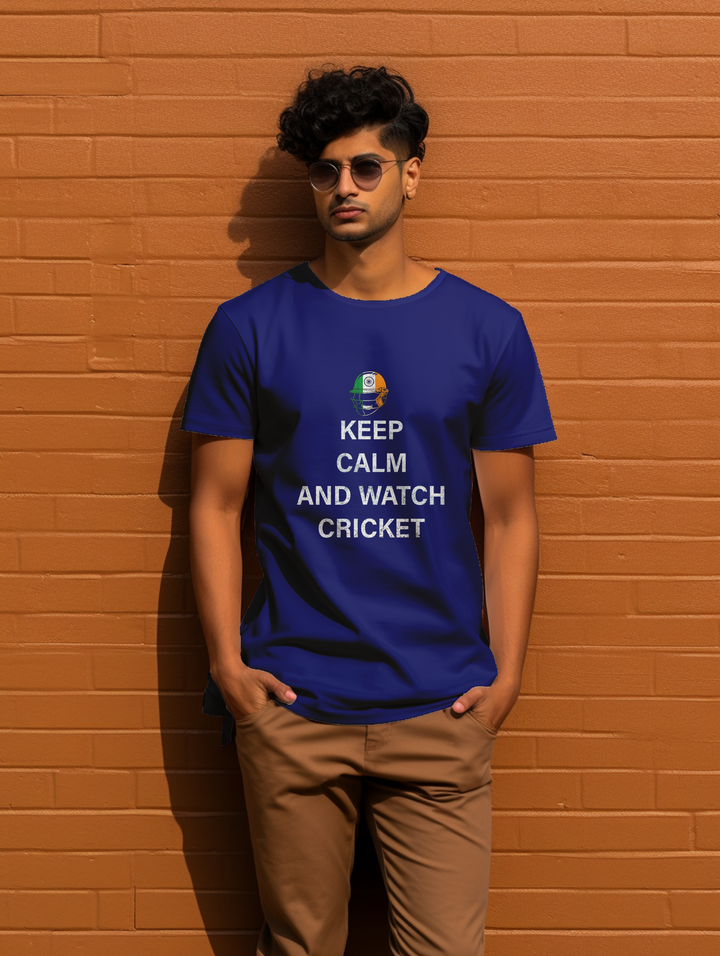 Men's Keep calm and watch cricket tee