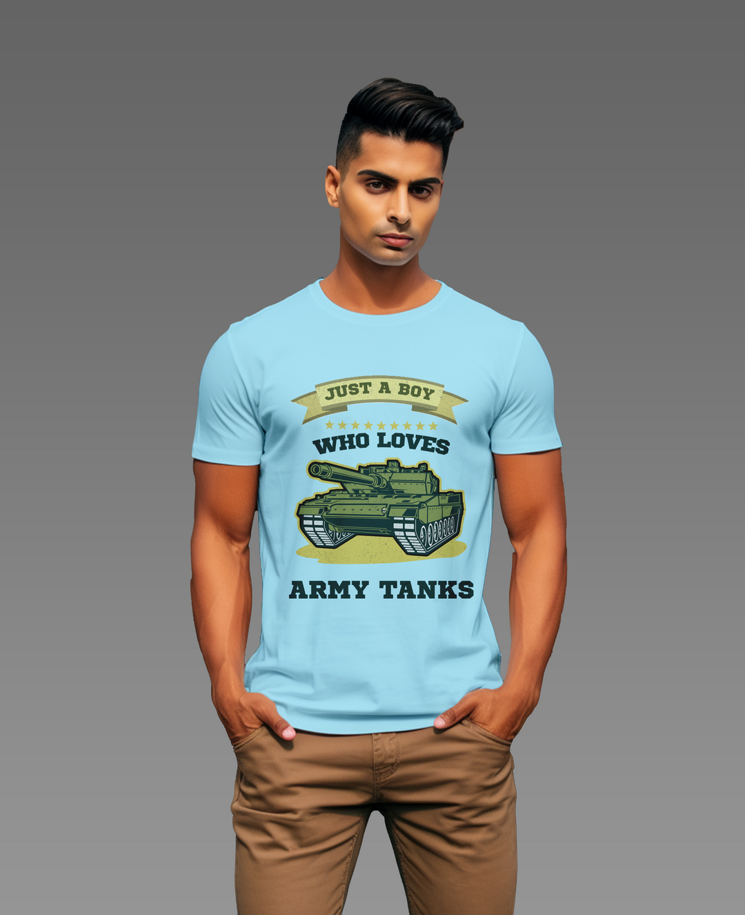 Men's Just a boy who loves Army Tanks tee