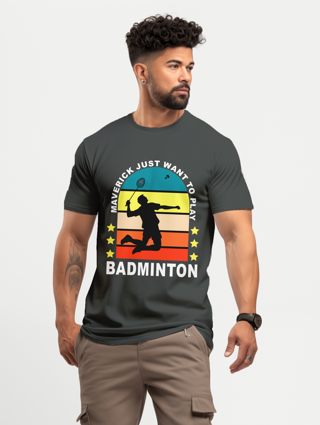 Men's Maverick Just Want to Play Badminton tee