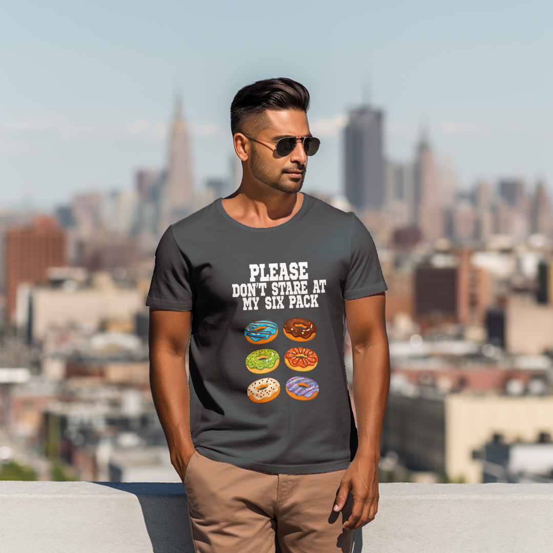 Men's Please Don't Stare at my Six Packs tee