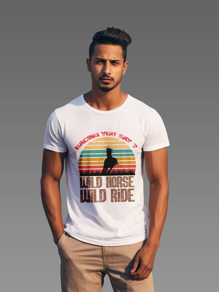 Men's Racing Wild Horse Ride Inspired Tee