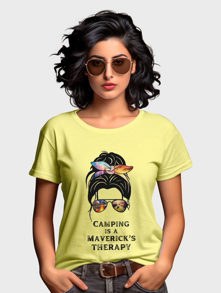 Women's Camping is a Maverick's Therapy tee